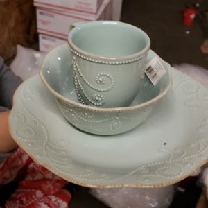 Lenox French Perle 3-Piece Place Setting, Ice Blue